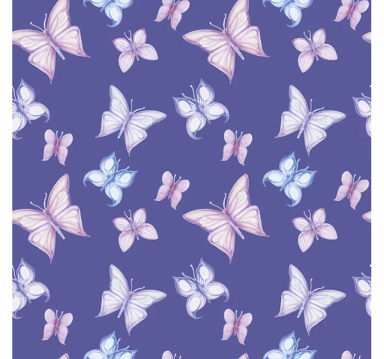 Papel tapiz mariposas fondo morado - TenVinilo
