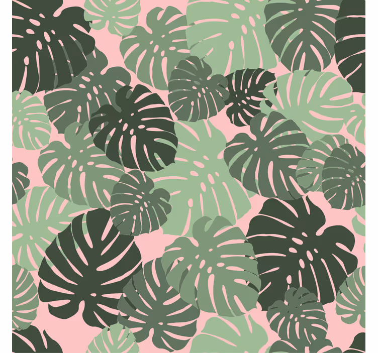 Papel tapiz pasillo patrón monstera tropical - TenVinilo
