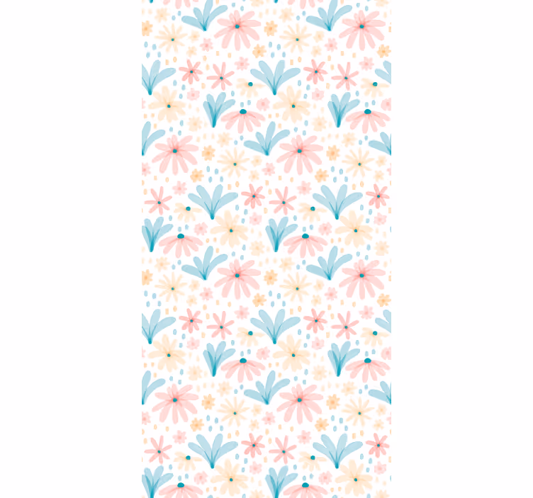 Papel tapiz pasillo patrón de margaritas florales - TenVinilo