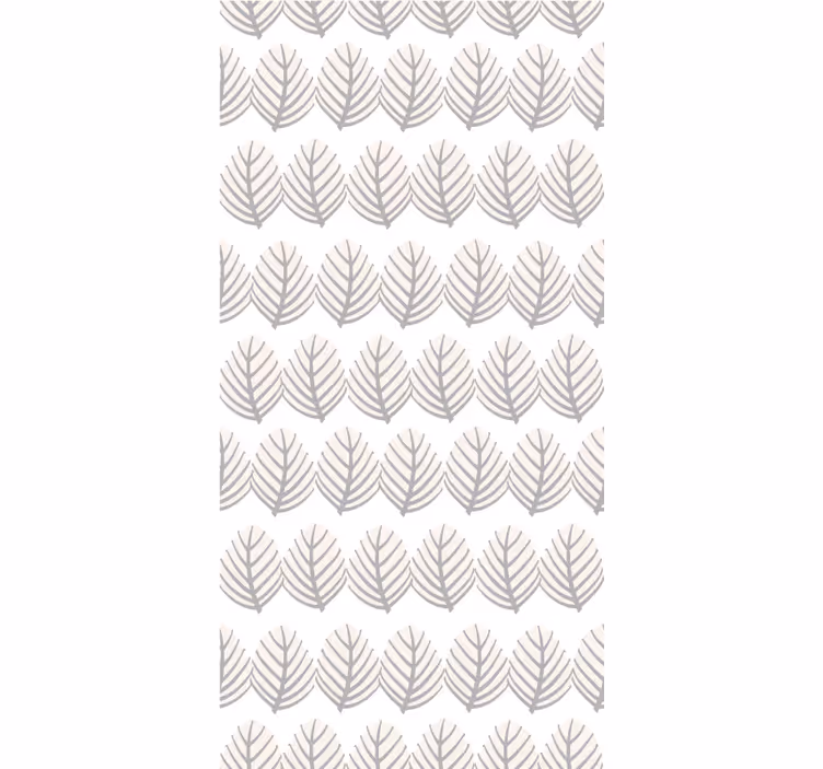 Papel tapiz nórdico diseño de hojas grises - TenVinilo