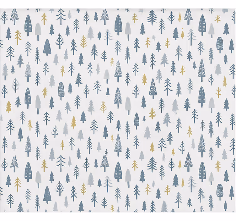 Papel tapiz nórdico escena de bosque invernal - TenVinilo