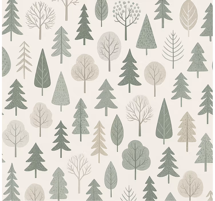 Papel tapiz nórdico bosque escandinavo calmante - TenVinilo