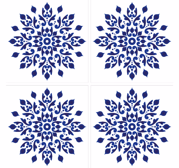 Papel tapiz azulejos azulejo clásico redondo - TenVinilo