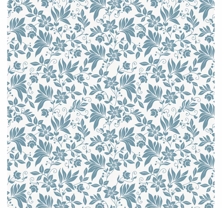 Papel tapiz azulejos azulejo floral turquesa - TenVinilo