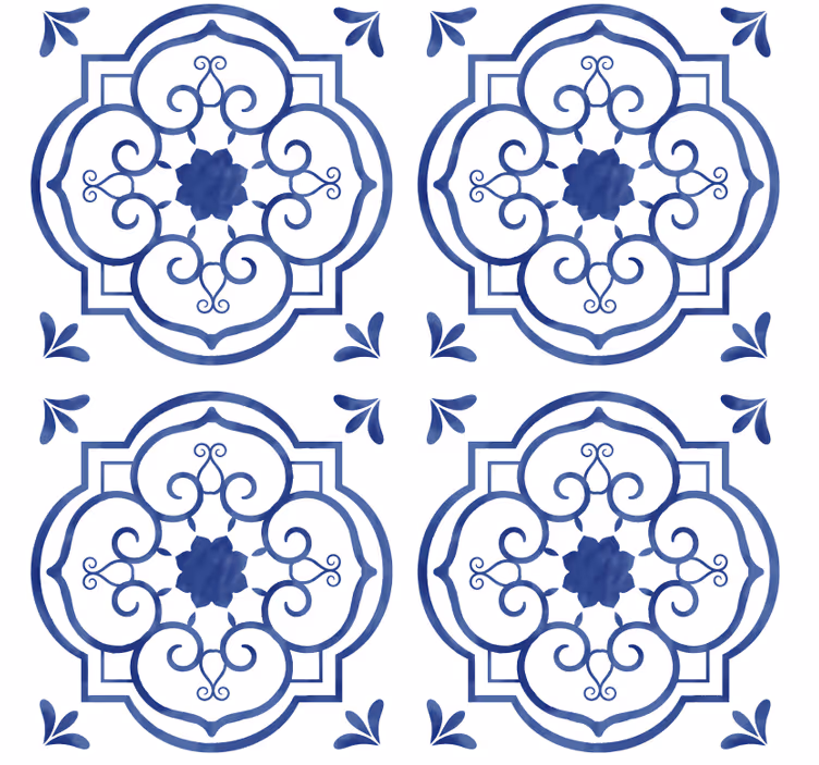 Papel tapiz azulejos cerámicos clásicos - TenVinilo