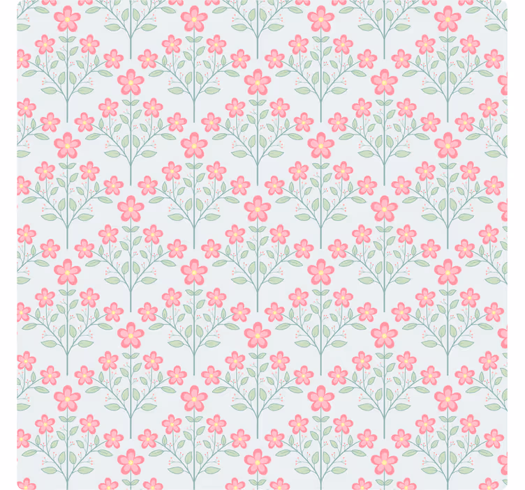 Papel tapiz azulejos mosaico floral pequeño - TenVinilo