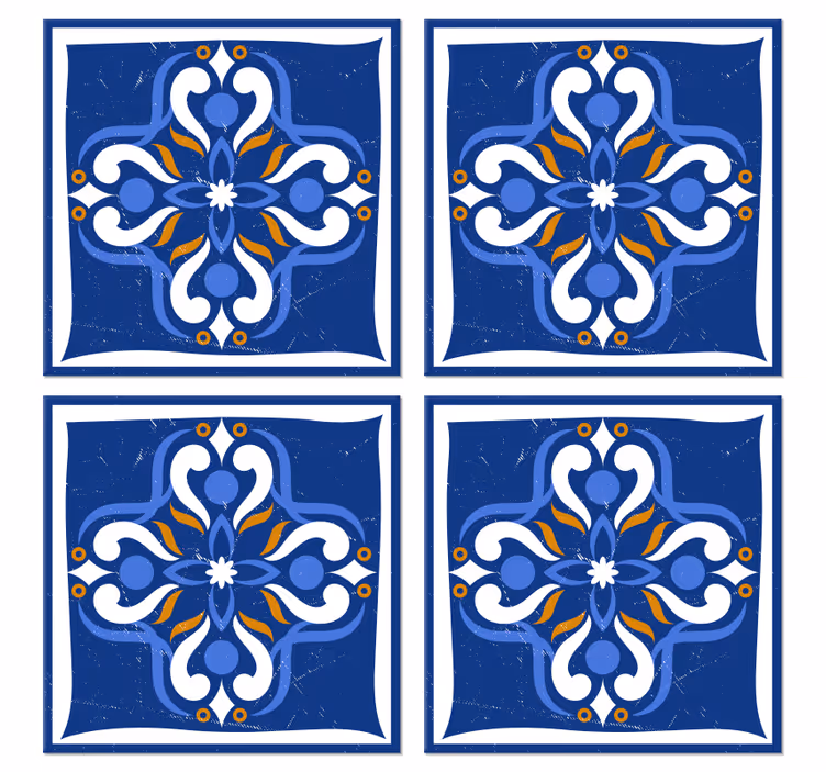 Papel tapiz azulejos estilo mediterráneo clásico - TenVinilo