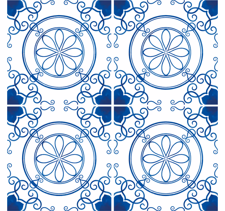 Papel tapiz azulejos recuerdos de grecia - TenVinilo