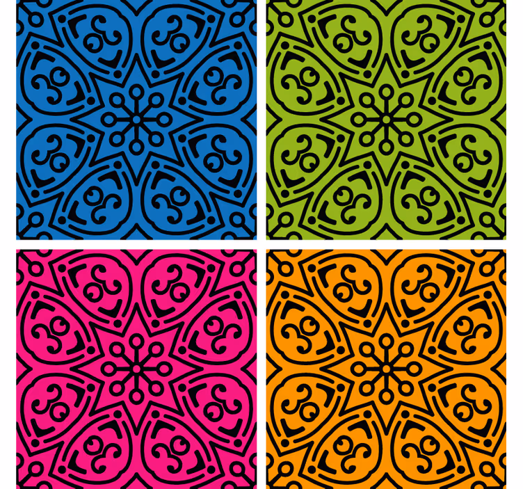 Papel tapiz azulejos patrones de mandala - TenVinilo
