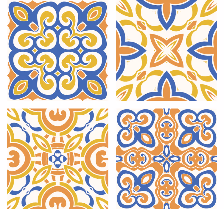 Papel tapiz azulejos piastrelle sicilianas - TenVinilo