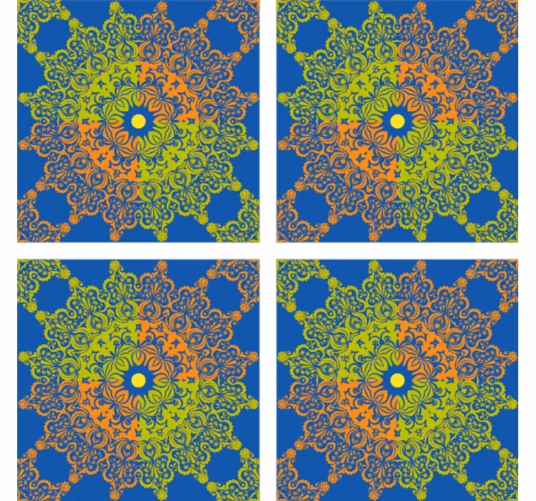 Papel tapiz azulejos patrón mandala colorido - TenVinilo