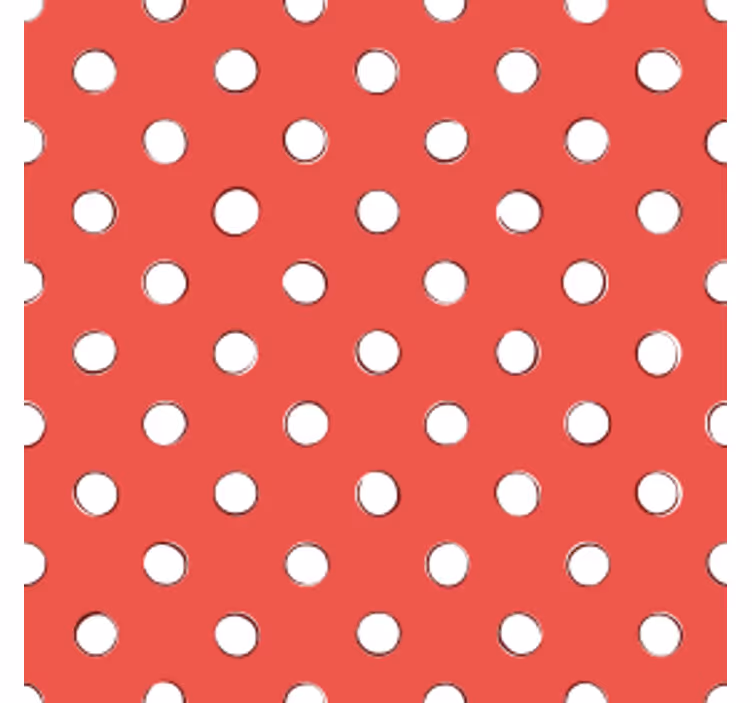 Papel tapiz vintage fondo rojo con lunares blancos - TenVinilo