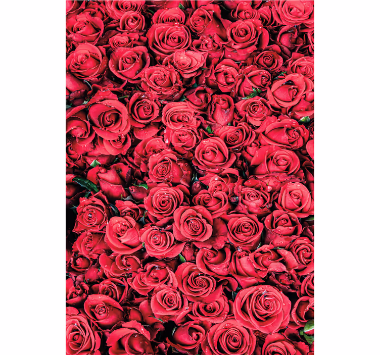 Papel tapiz flores rojas con fondo texturizado - TenVinilo