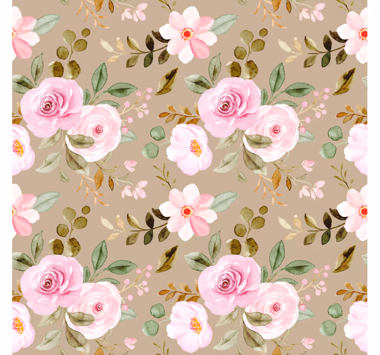 Papel tapiz flores textura de rosas beige vintage - TenVinilo