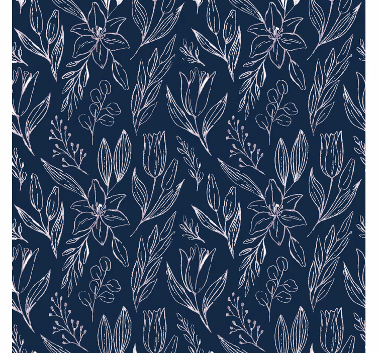 Papel tapiz flores diseño floral lirios continuo - TenVinilo