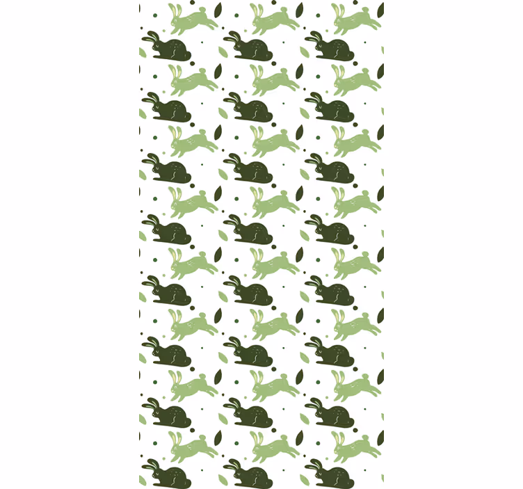 Papel tapiz dinosaurios con conejitos verdes - TenVinilo