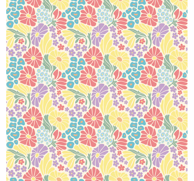 Papel tapiz para sala flores pastel - TenVinilo