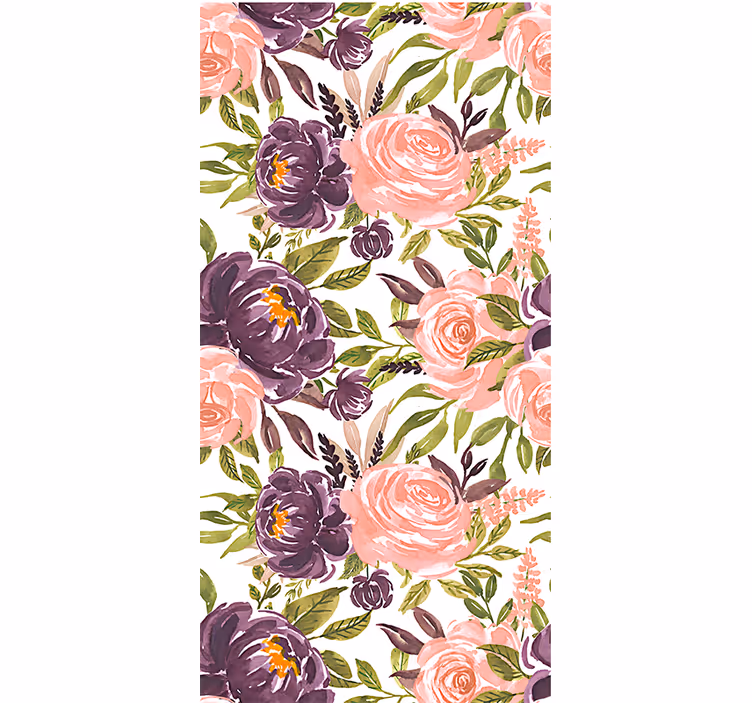 Papel tapiz para sala flores encantadoras en acuarela - TenVinilo