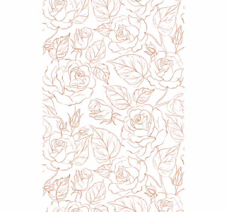 Papel tapiz para sala patrones de rosas delicadas - TenVinilo