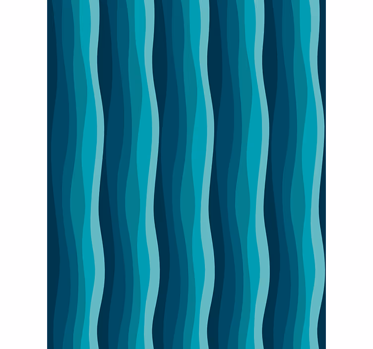 Papel tapiz para sala diseño de olas azules - TenVinilo