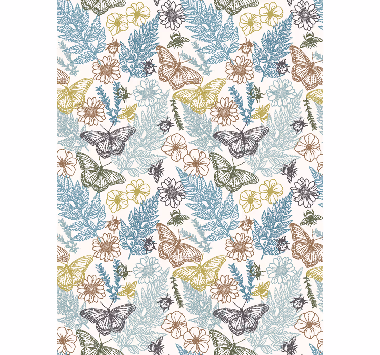 Papel tapiz cocina floral vintage - TenVinilo