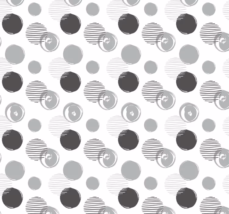 Papel tapiz cocina patrón de círculos grises - TenVinilo