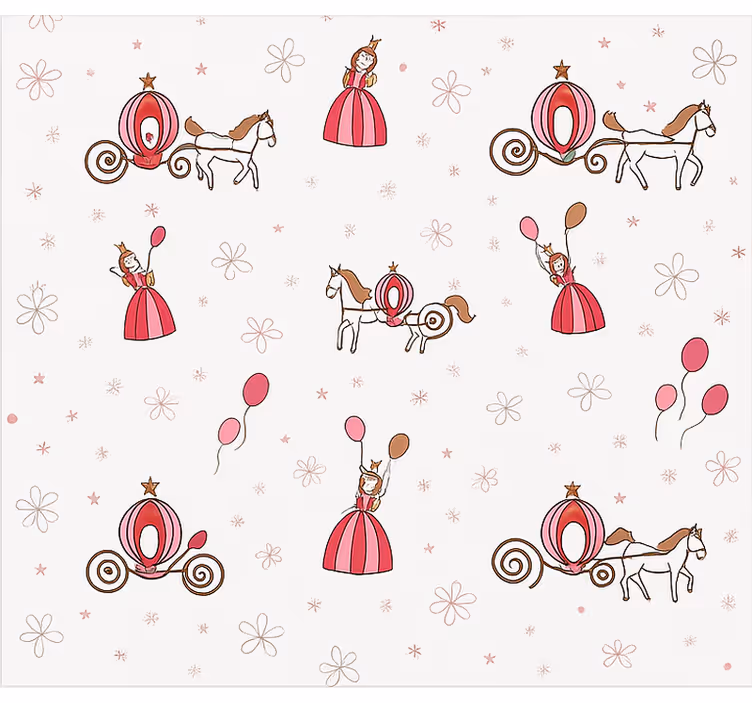 Papel tapiz infantil princesa de cuento de hadas - TenVinilo