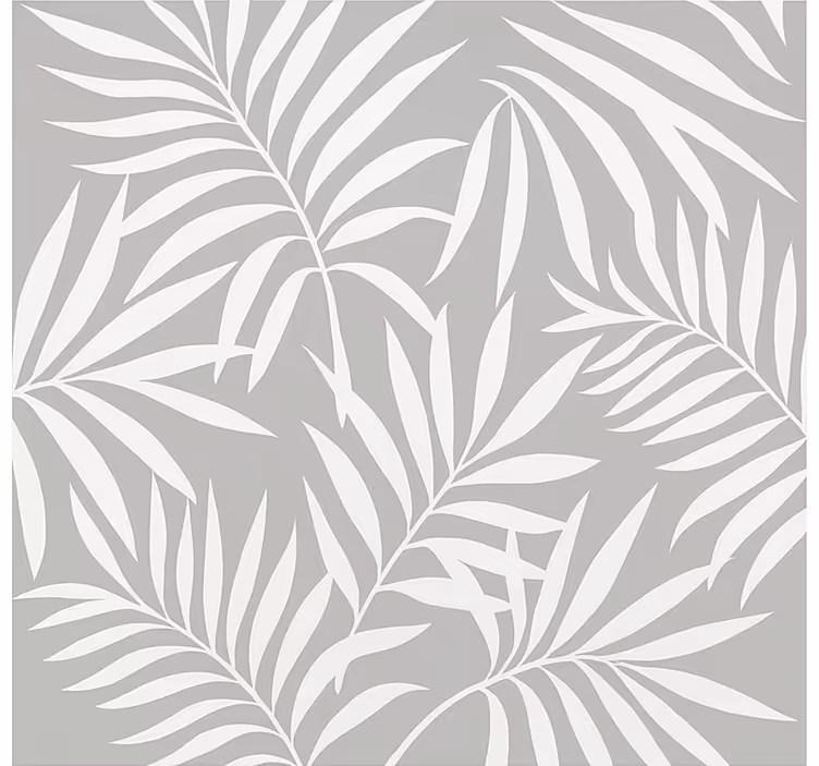 Papel tapiz baño hojas elegantes grises - TenVinilo
