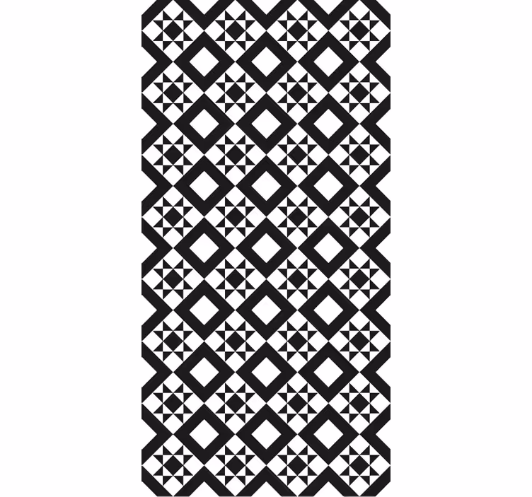 Papel tapiz cocina azulejo geométrico blanco y negro - TenVinilo