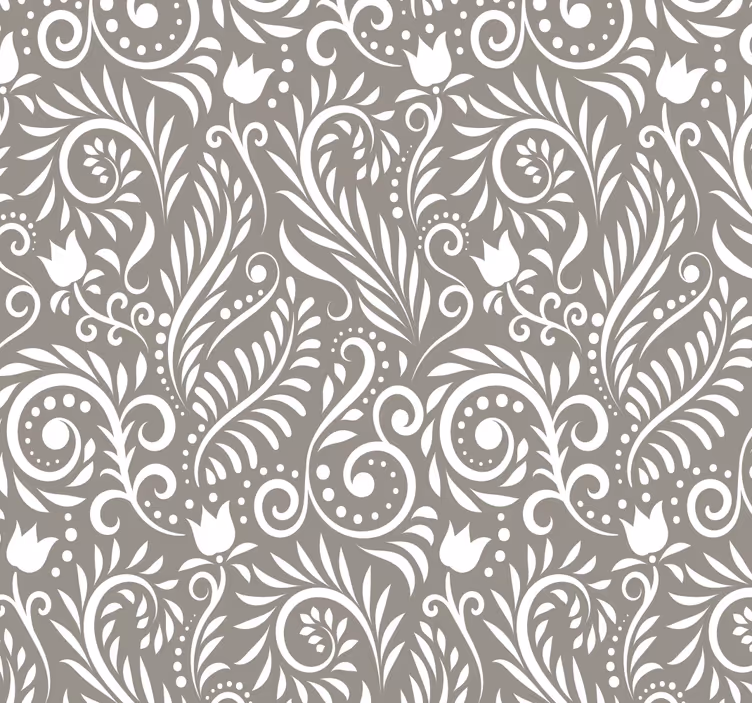 Papel tapiz cocina hoja gris ruskin - TenVinilo