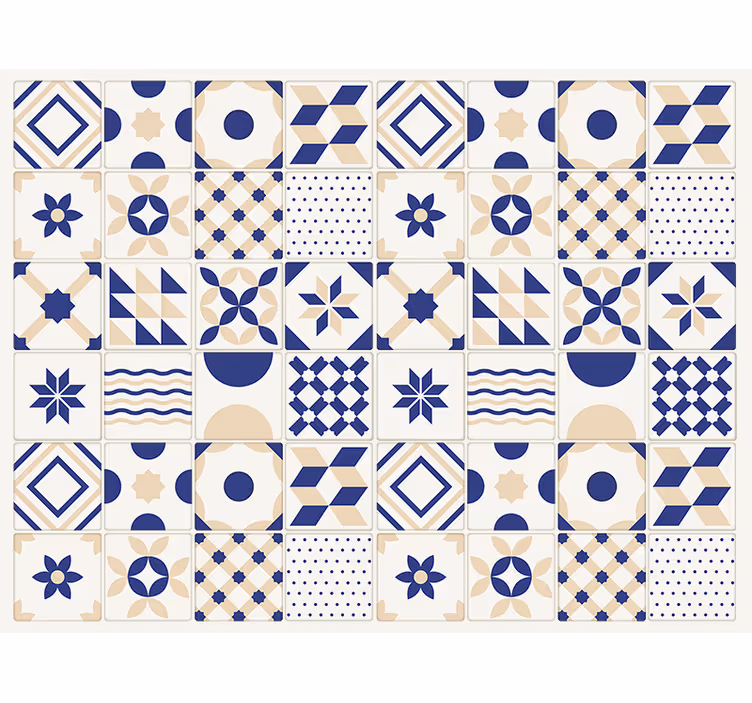 Papel tapiz cocina estilo azulejo cerámico - TenVinilo