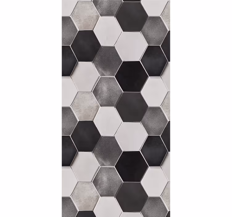Papel tapiz cocina hexágonos grises - TenVinilo