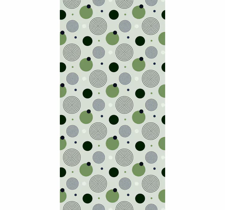 Papel tapiz cocina patrones circulares verdes - TenVinilo