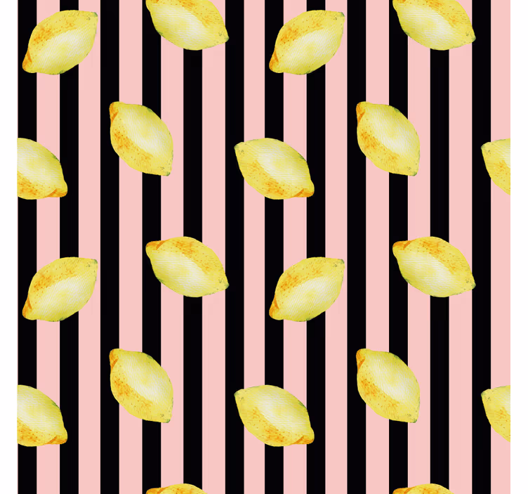 Papel tapiz cocina patrón de limones vivos - TenVinilo