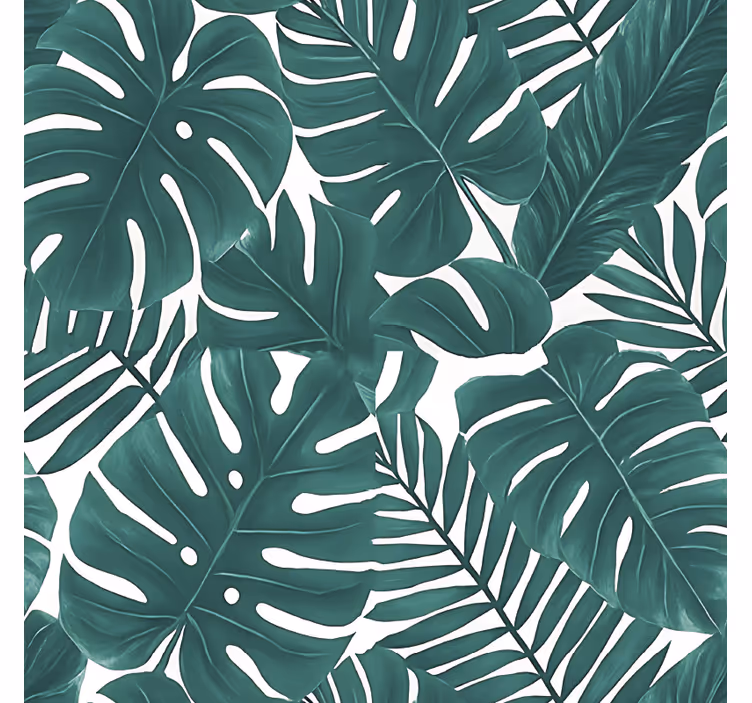 Papel tapiz para sala hojas de palma tropicales - TenVinilo