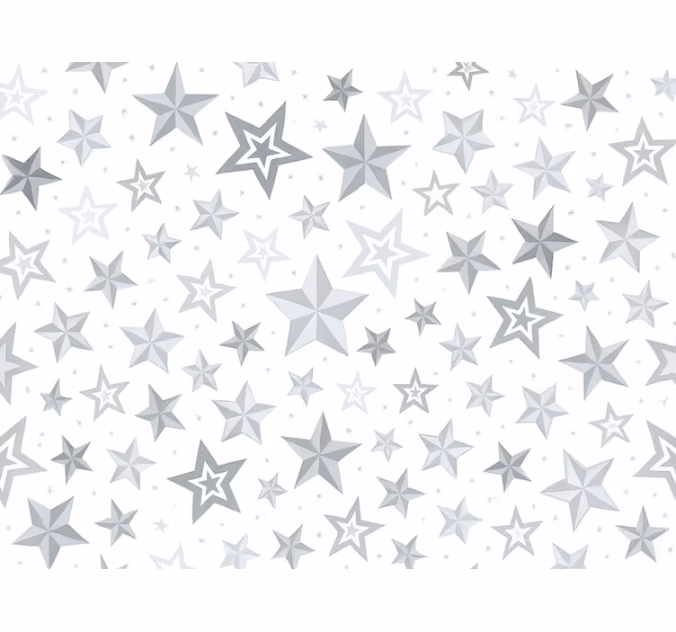 Papel tapiz infantil estampado de estrellas plateadas - TenVinilo