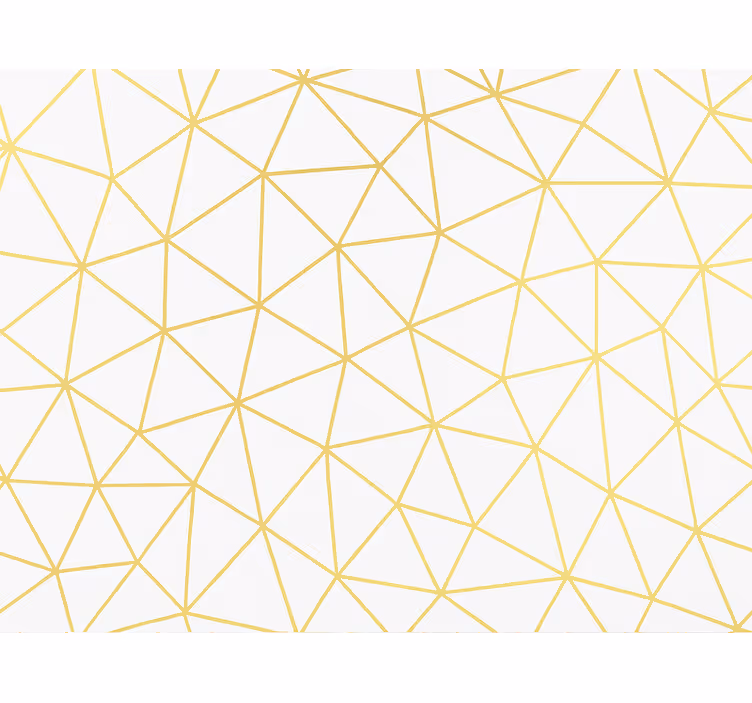 Papel tapiz triángulos mosaico prismático dorado - TenVinilo
