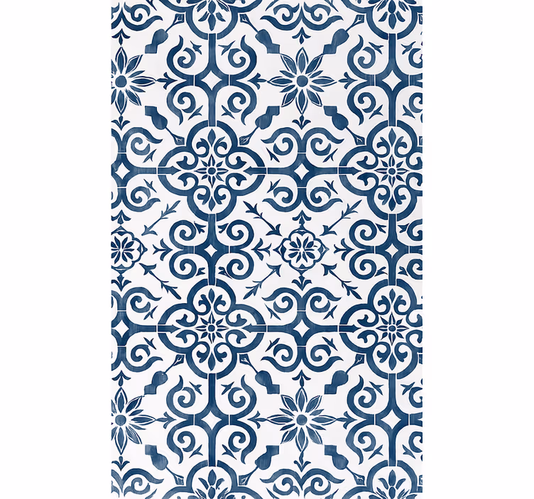 Papel tapiz azulejos azulejo marroquí azul - TenVinilo