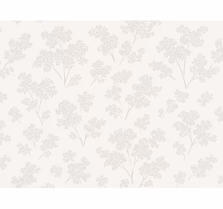 Papel tapiz recámara matrimonial flores blancas simples - TenVinilo