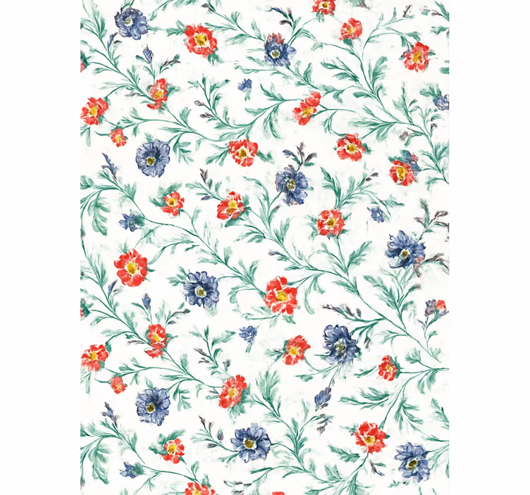 Papel tapiz recámara matrimonial diseño flores retro - TenVinilo