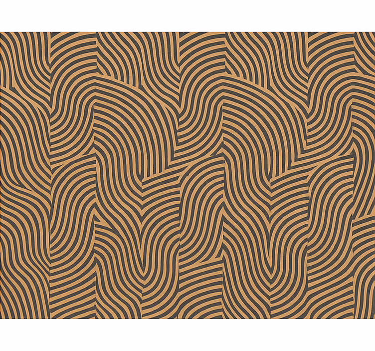 Papel tapiz para sala líneas modernas negras y naranjas - TenVinilo