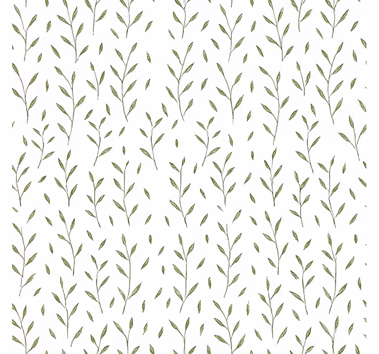 Papel tapiz para sala patrón de pequeñas hojas verdes - TenVinilo
