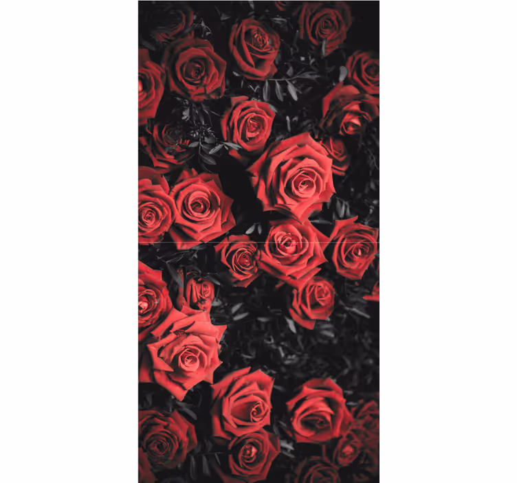 Papel tapiz flores rosas rojas hermosas - TenVinilo