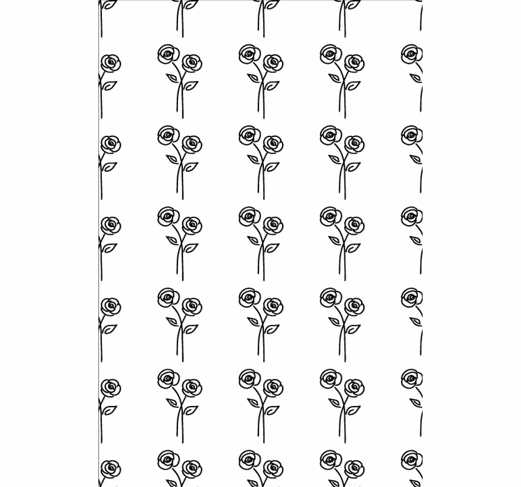 Papel tapiz flores diseño minimalista de rosas - TenVinilo
