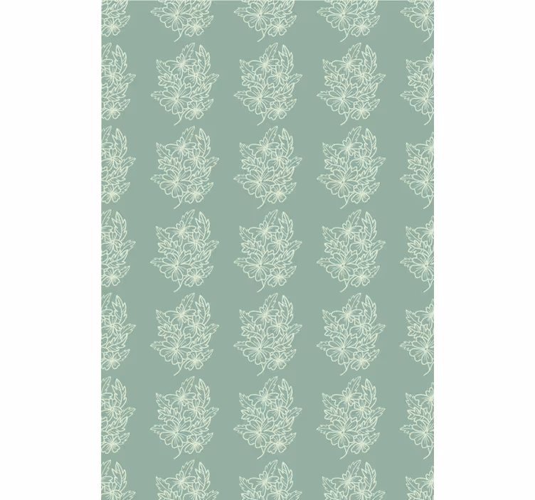 Papel tapiz flores verde minimalista bonito - TenVinilo