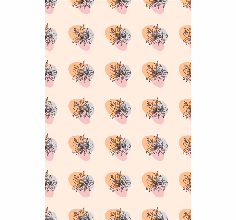 Papel tapiz floral par de flores minimalista - TenVinilo