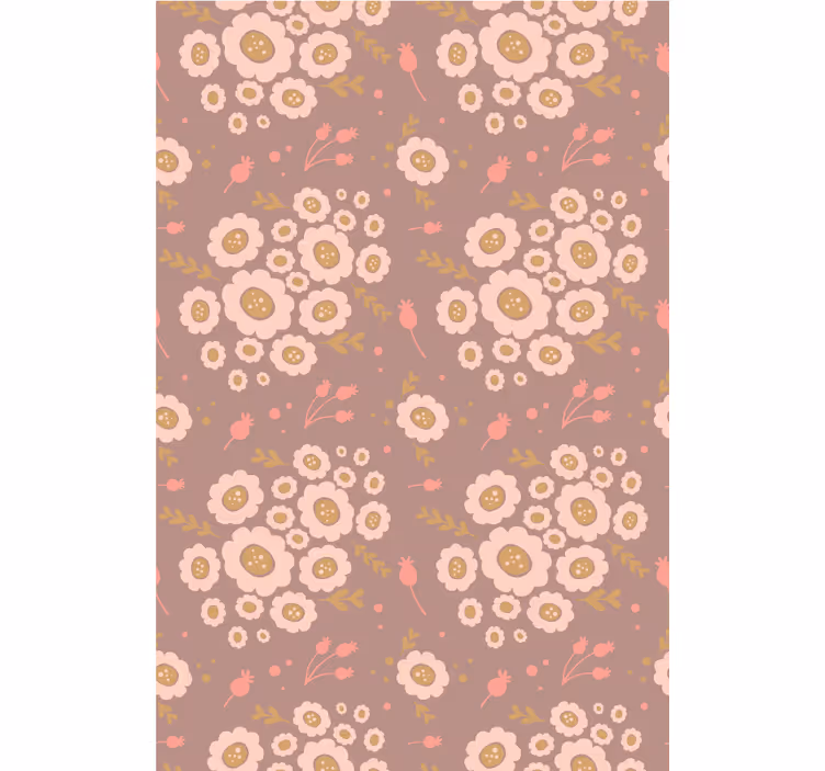 Papel tapiz floral con diseño artístico en tonos pastel - TenVinilo