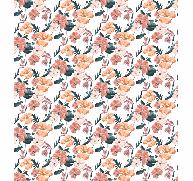 Papel tapiz floral ziedi blanco - TenVinilo