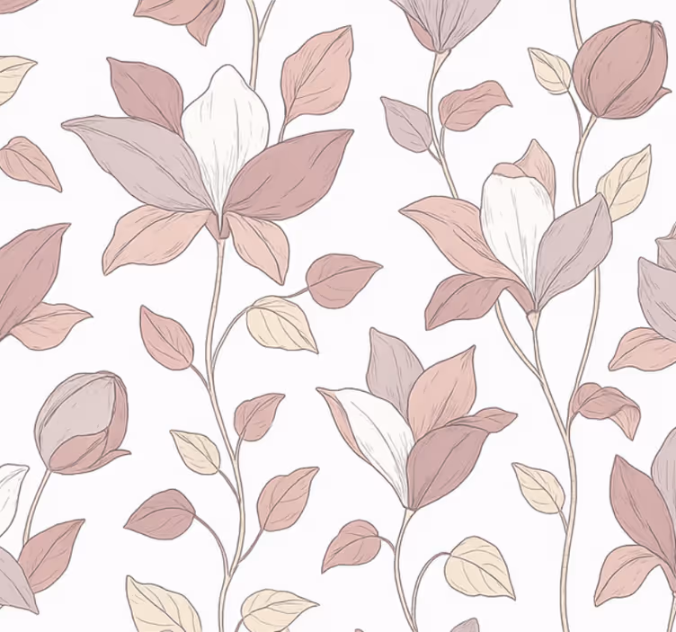 Papel tapiz para recámara floral rosa - TenVinilo