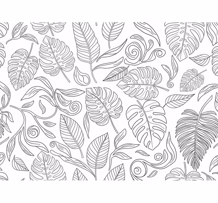 Papel tapiz moderno botanical blanco y negro - TenVinilo